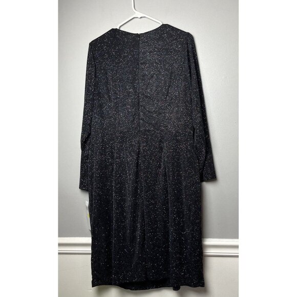 London Times Women's Plus Size 14W Surplus Bodice with Side Cascade Dress - Picture 6 of 10